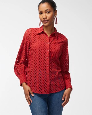 Poplin Cutwork Shirt