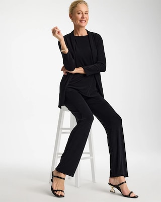 Petite Travelers™ Crinkle Satin Textured Pants click to view larger image.
