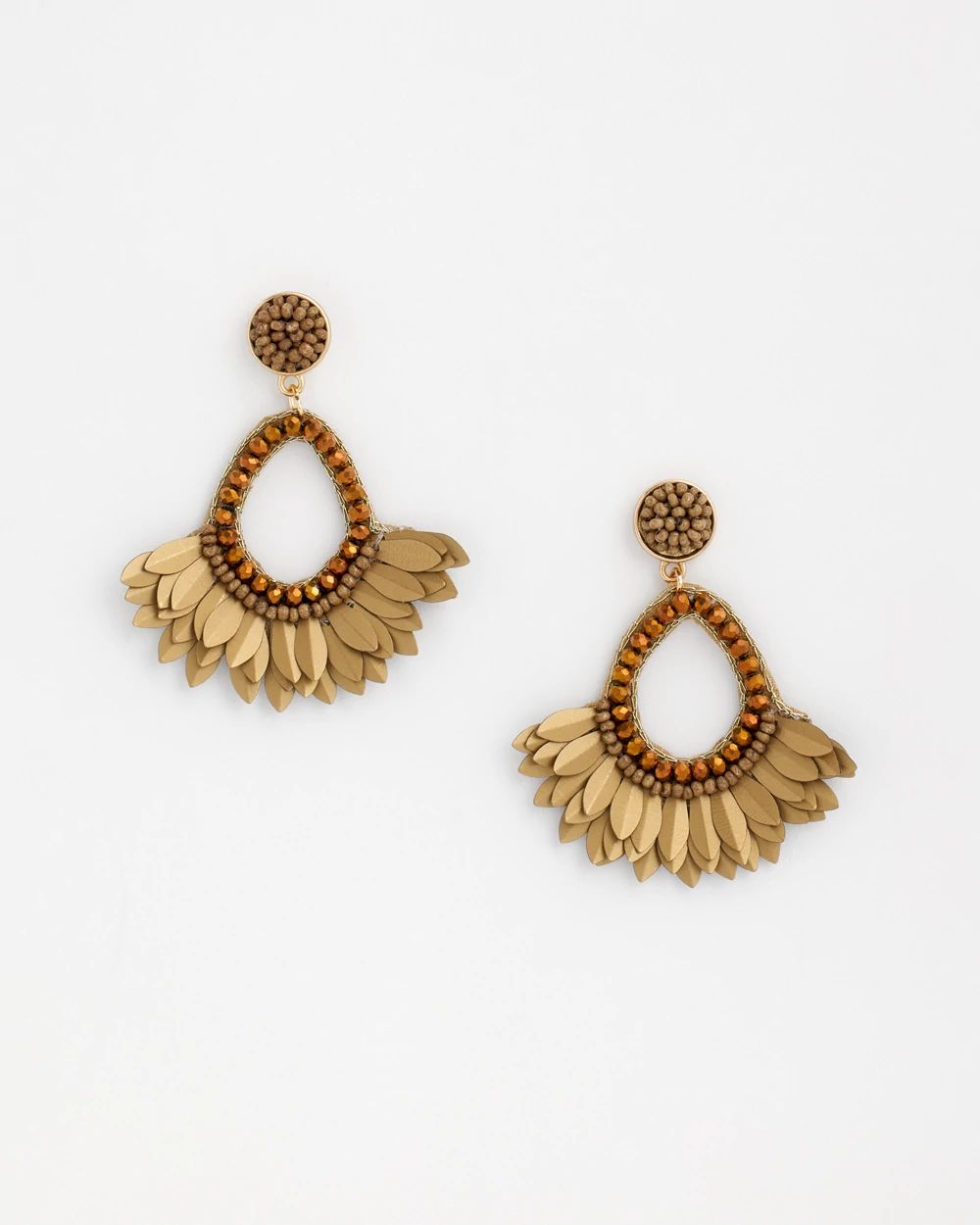 No Droop™ Gold Tone Fan Drop Earrings