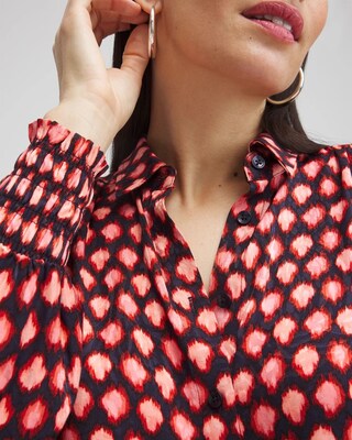 Ruffle Detail Ikat Blouse