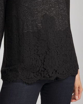 Lace Hem Cowlneck Top click to view larger image.