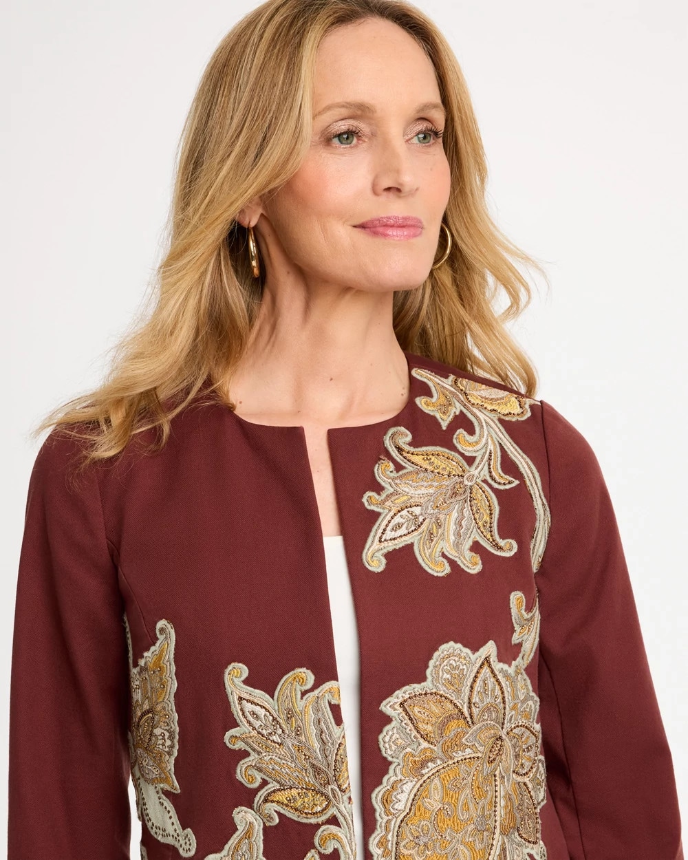 Embroidered Long Sleeve Jacket