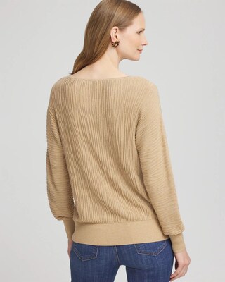 Textured Zebra Print Dolman Sleeve Sweater click to view larger image.