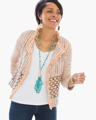 Textured Bonnie Fringe Cardigan