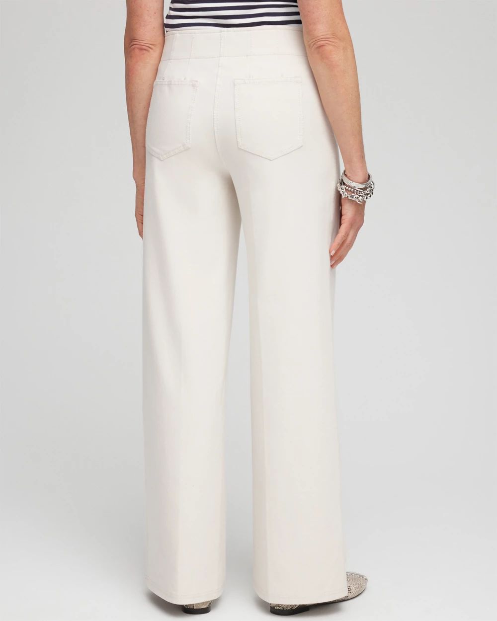 Petite Cotton Stretch Wide Leg Pants