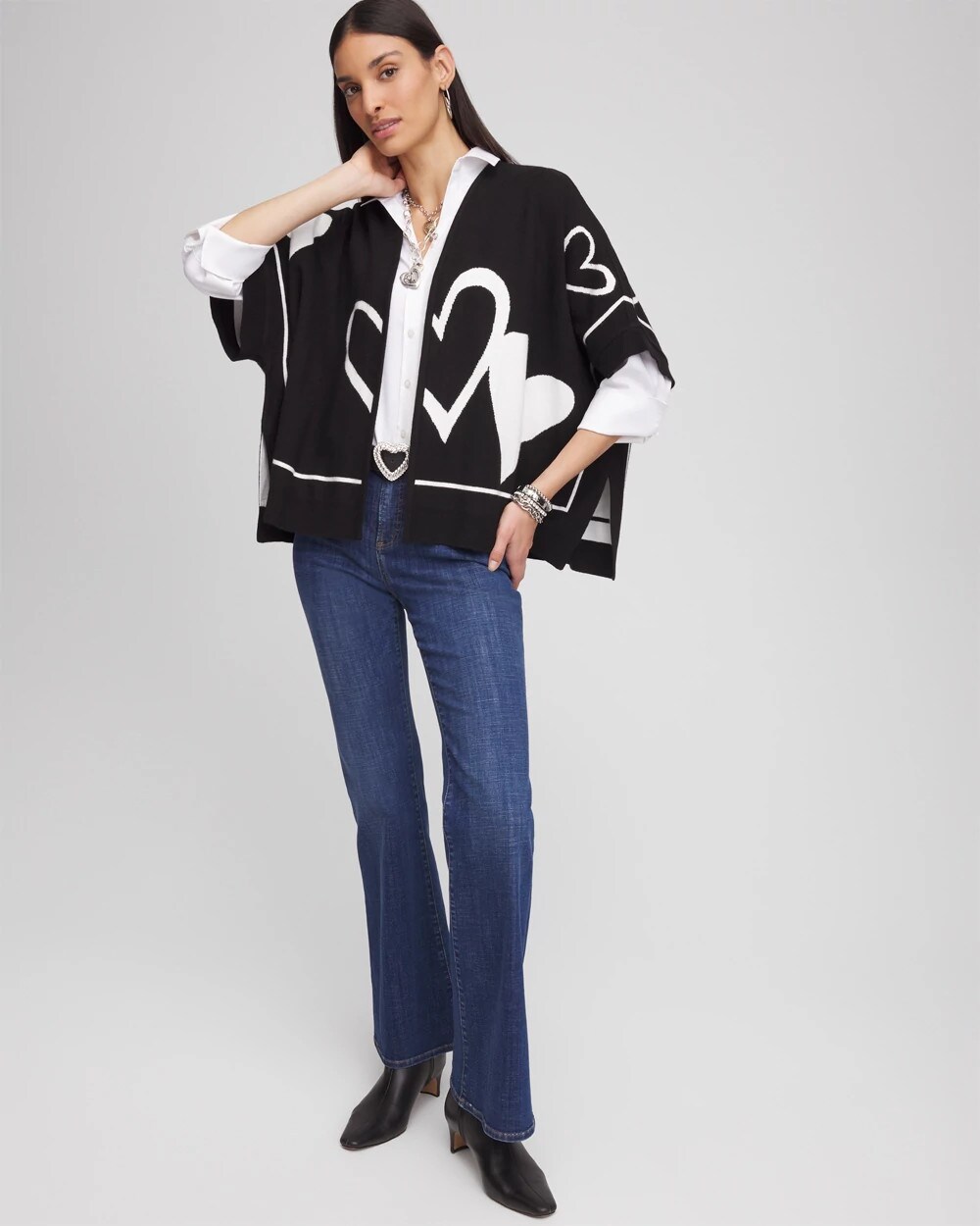 Cashmere-Blend Valentine's Day Ruana