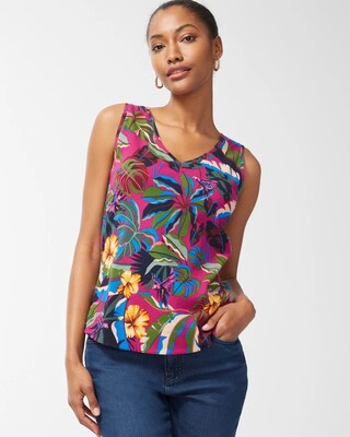 Jungle Print Everyday Button Tank