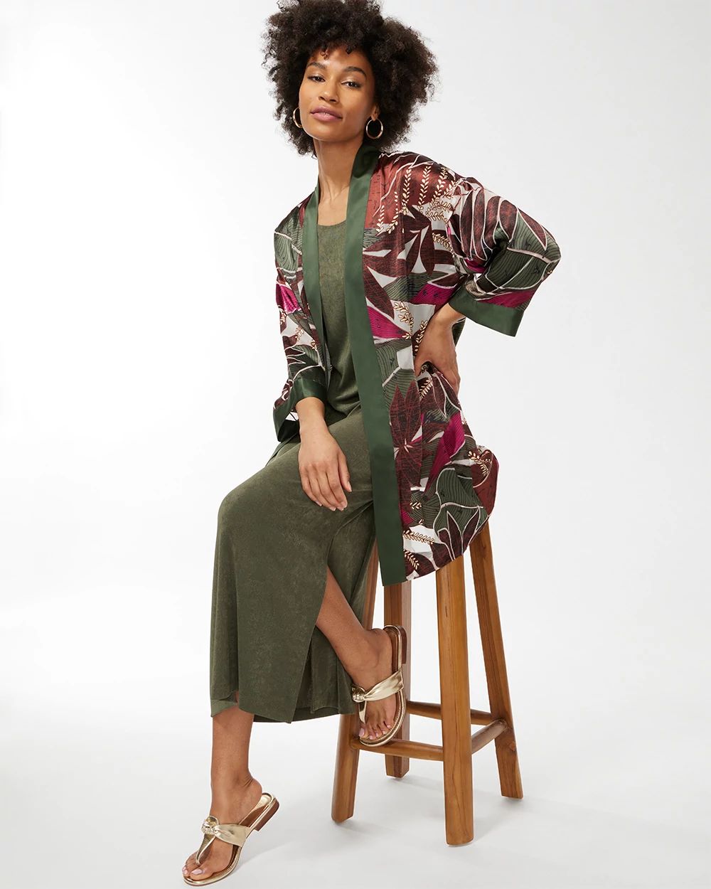 Travelers Collection Foliage Burnout Kimono