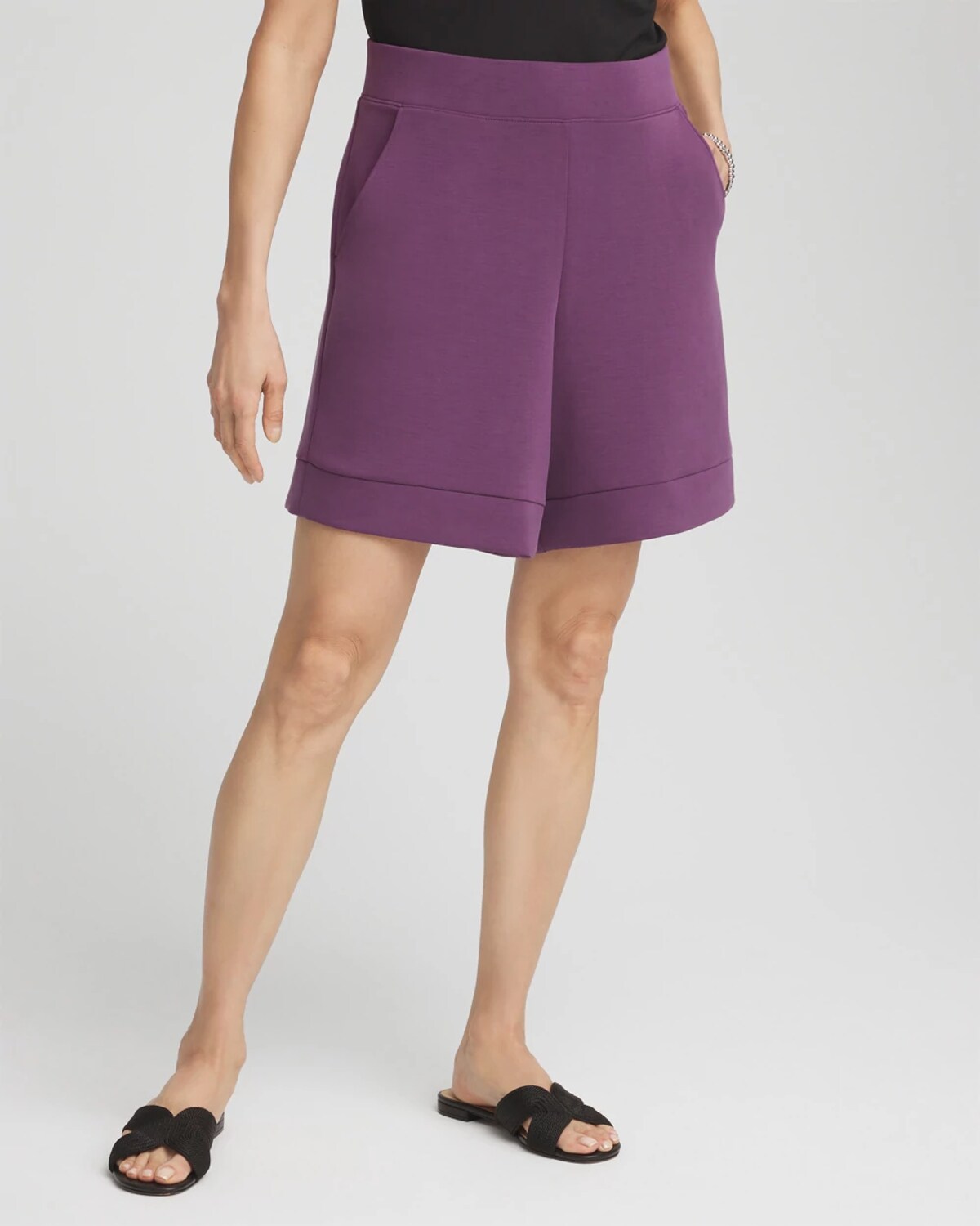 Chico's Scuba Pull-on Shorts In Purple In Purple