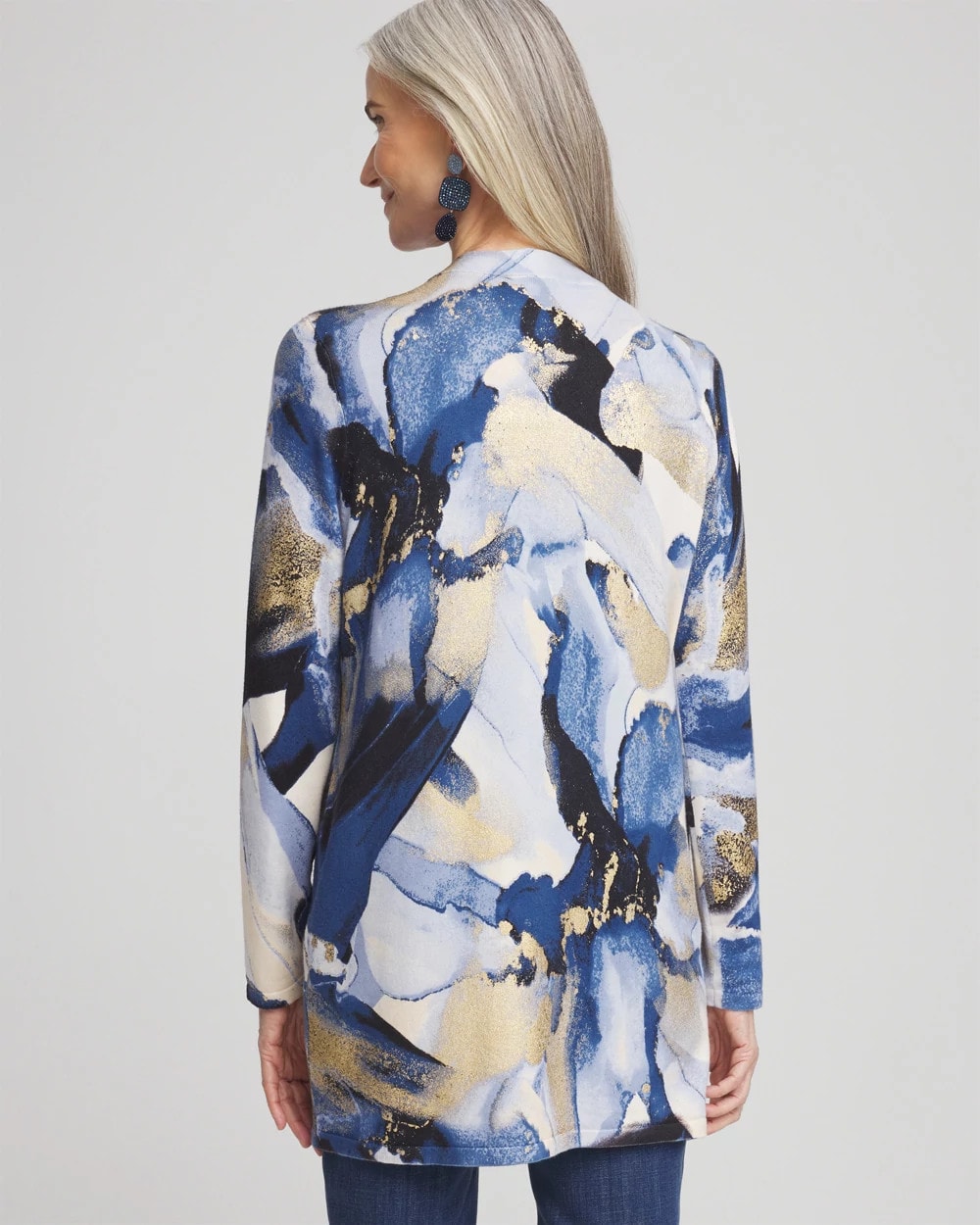 Foil Ocean Print Cardigan