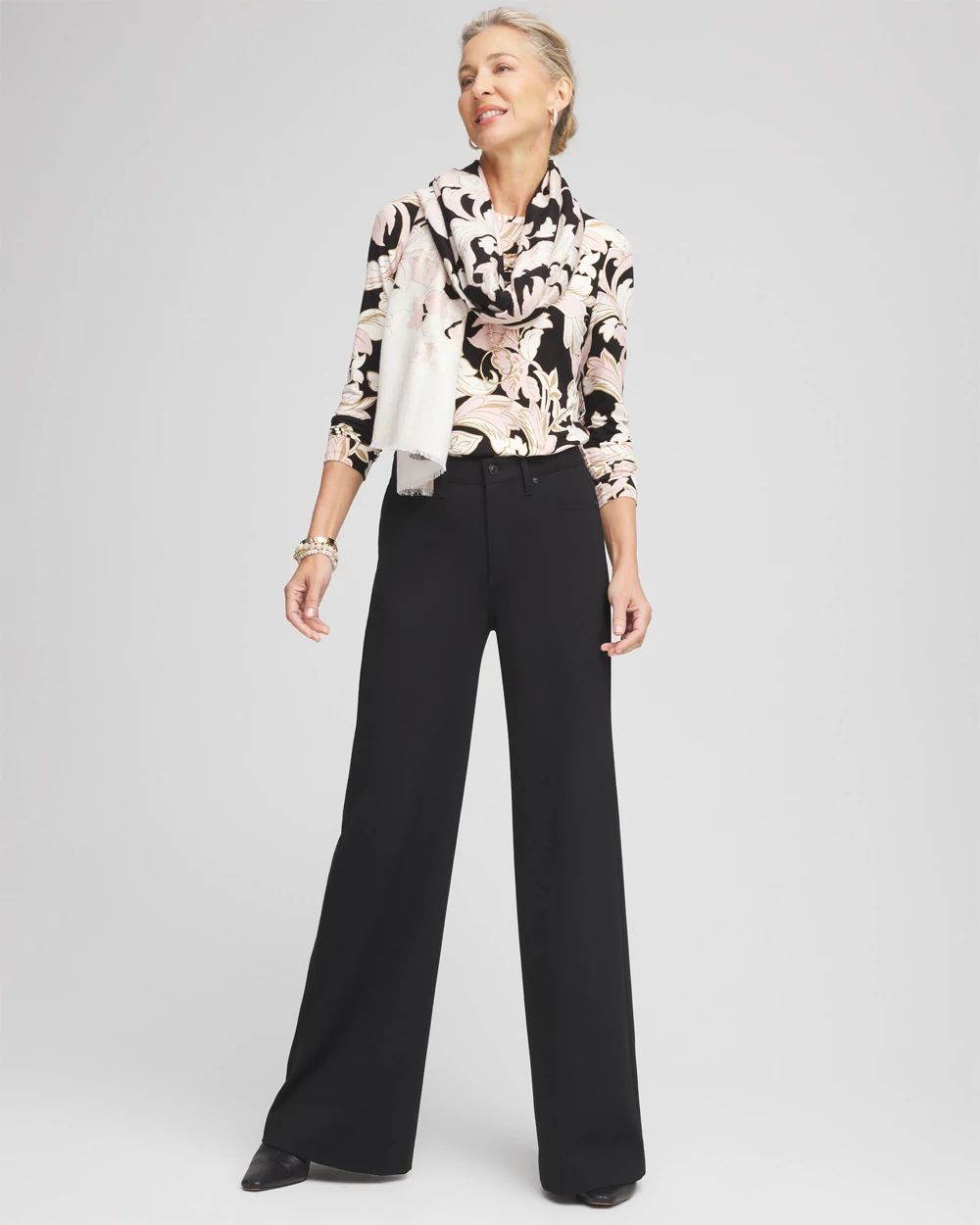 High Rise Wide Leg Ponte Pants