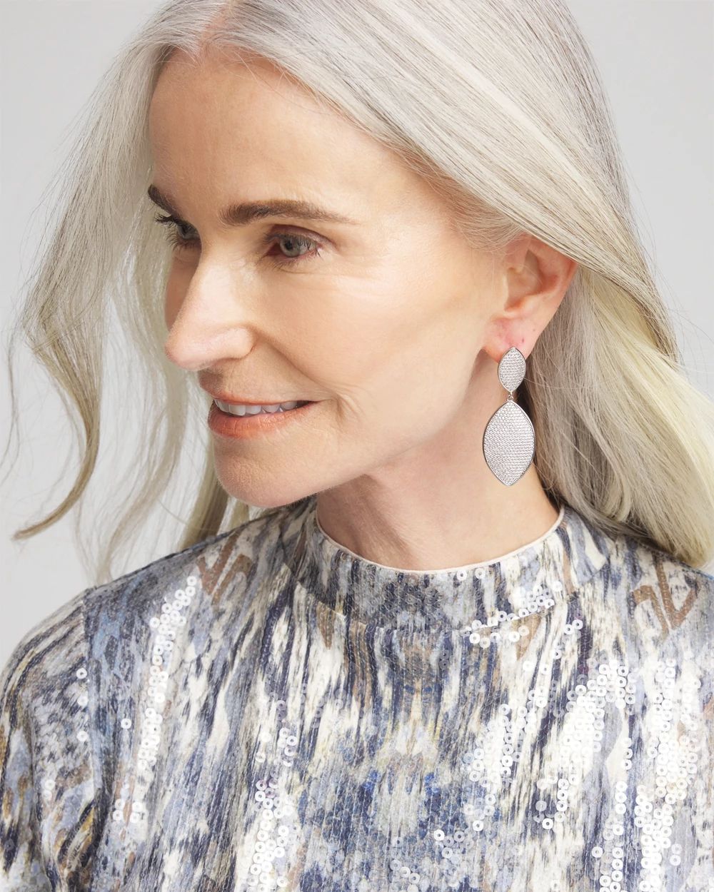 No Droop™ Pavé Navette Drop Earrings