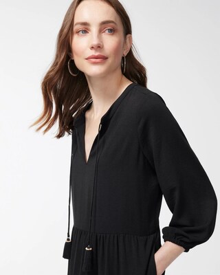 Tiered Tassel Neck Dress
