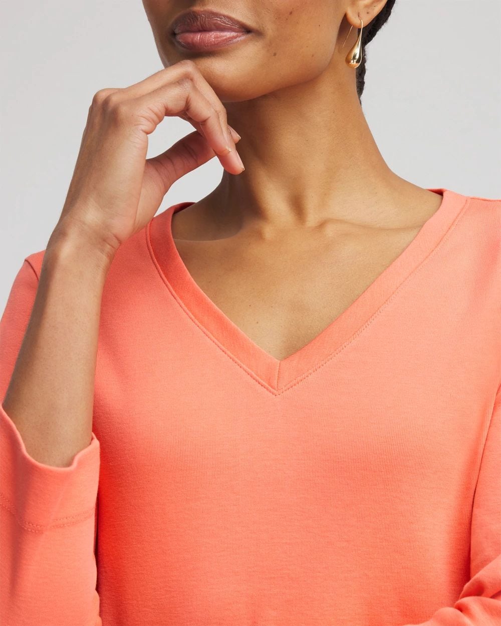 Everyday 3/4 Sleeve V-Neck Tee click to view larger image.