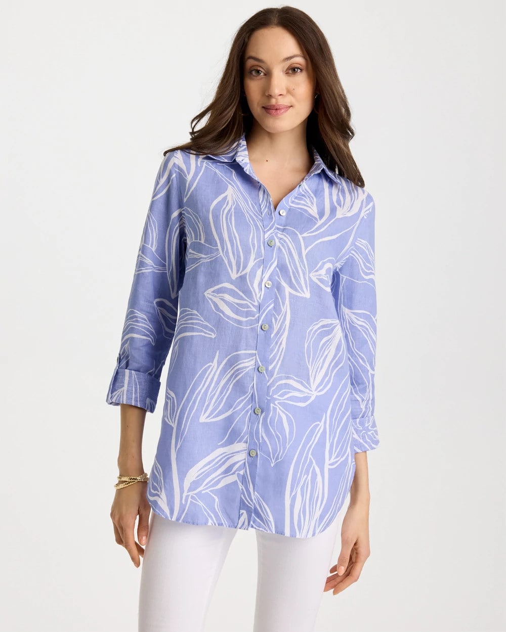 No Iron™ Printed Linen Tunic