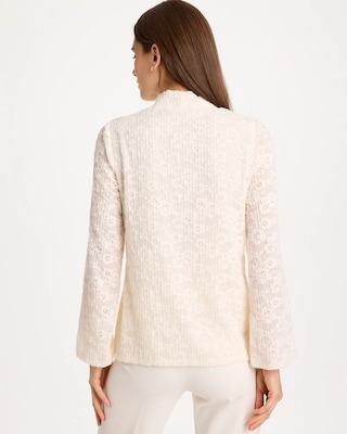 Lace Knit Long Sleeve Top click to view larger image.
