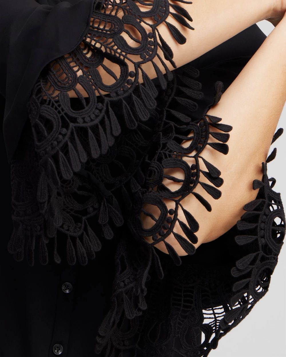 Lace Detail Long Sleeve Top click to view larger image.