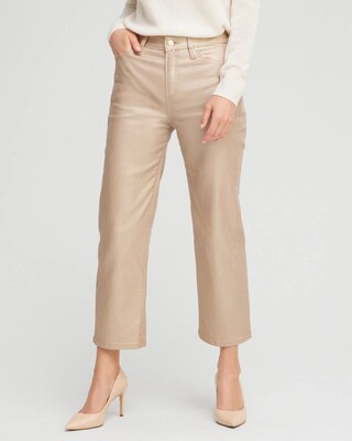 Coated High Rise Straight Crops