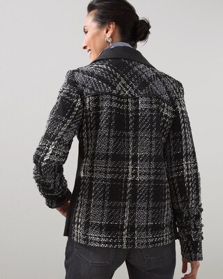 Tweed and Faux Leather Moto Jacket