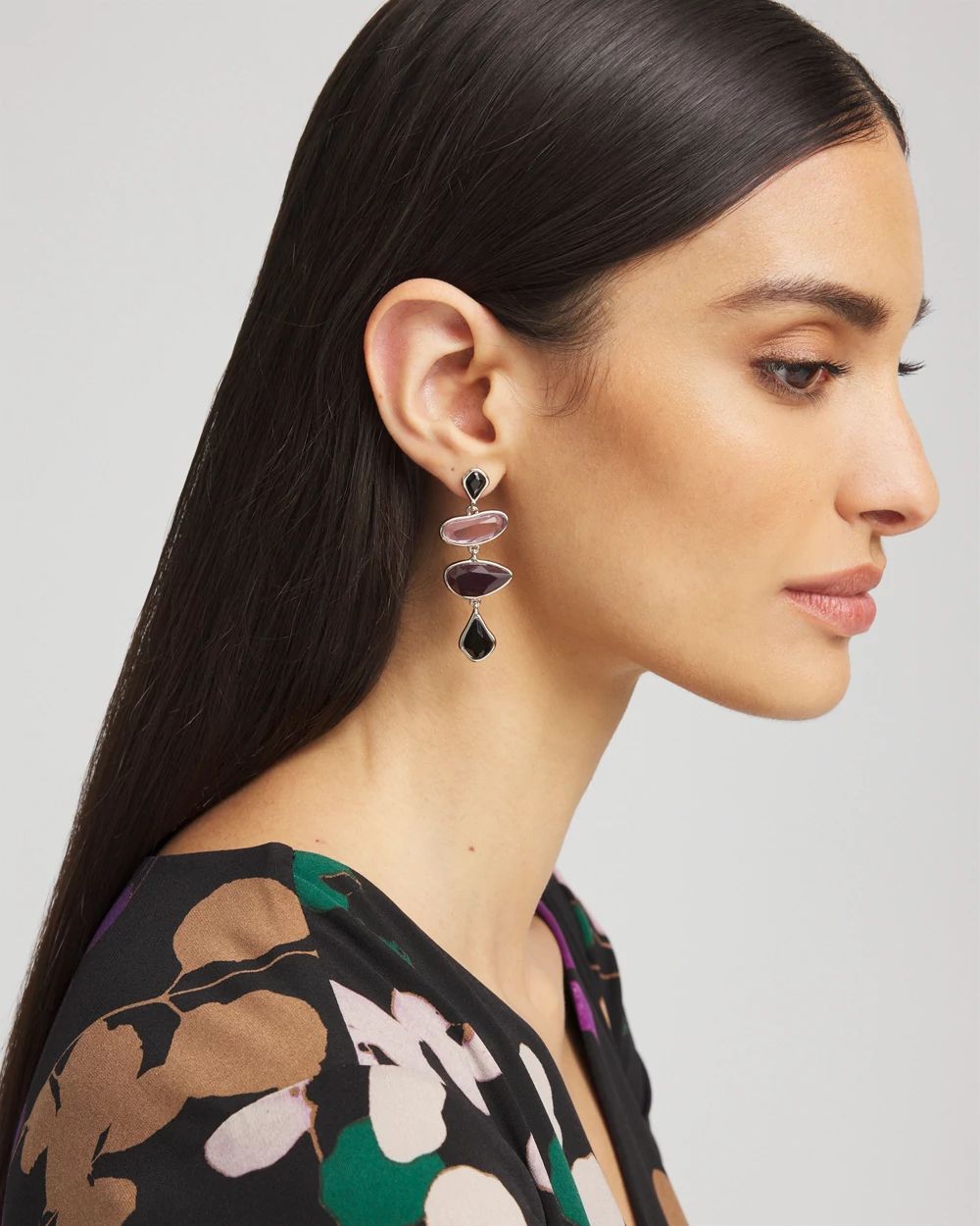 No Droop™ Violet Stone Drop Earrings