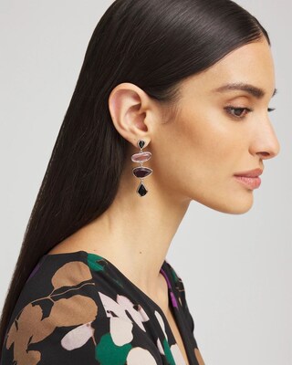No Droop™ Violet Stone Drop Earrings
