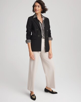 Ponte Double-Breasted Knit Blazer click to view larger image.