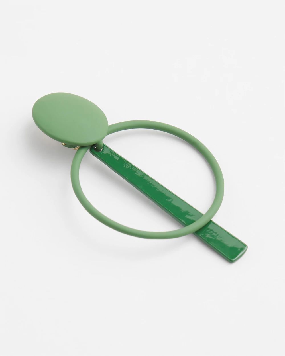 Green Clip-on Drop Hoops