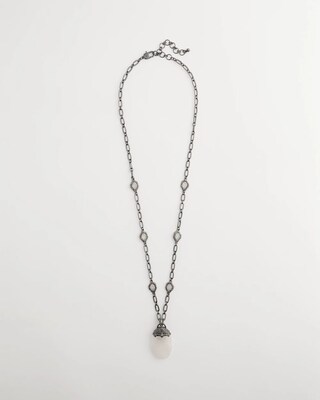 Genuine Quartz Crystal Stone Pendant Necklace