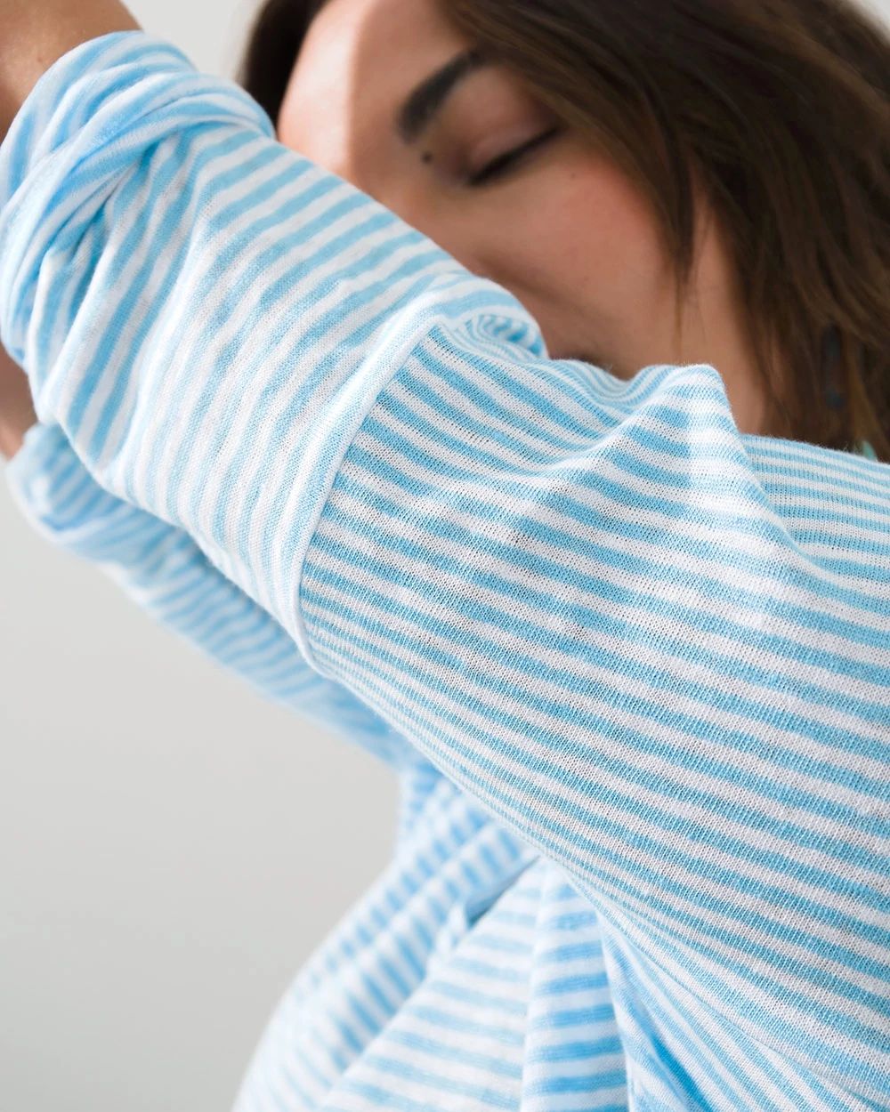 Linen Cool Striped Pullover Tunic