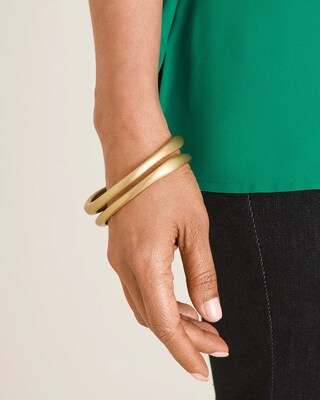 Matte Goldtone Bangle Set