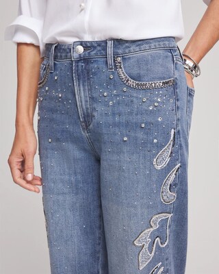 Embellished Tapered Jeans click to view larger image.