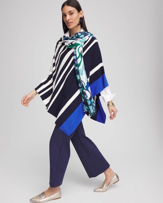 Stripe Jacquard Poncho click to view larger image.