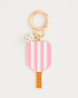 Pink Enamel Pickleball Bag Charm