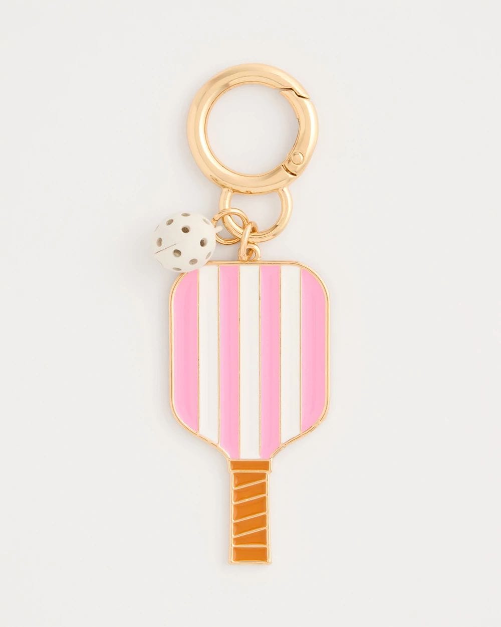 Pink Enamel Pickleball Bag Charm