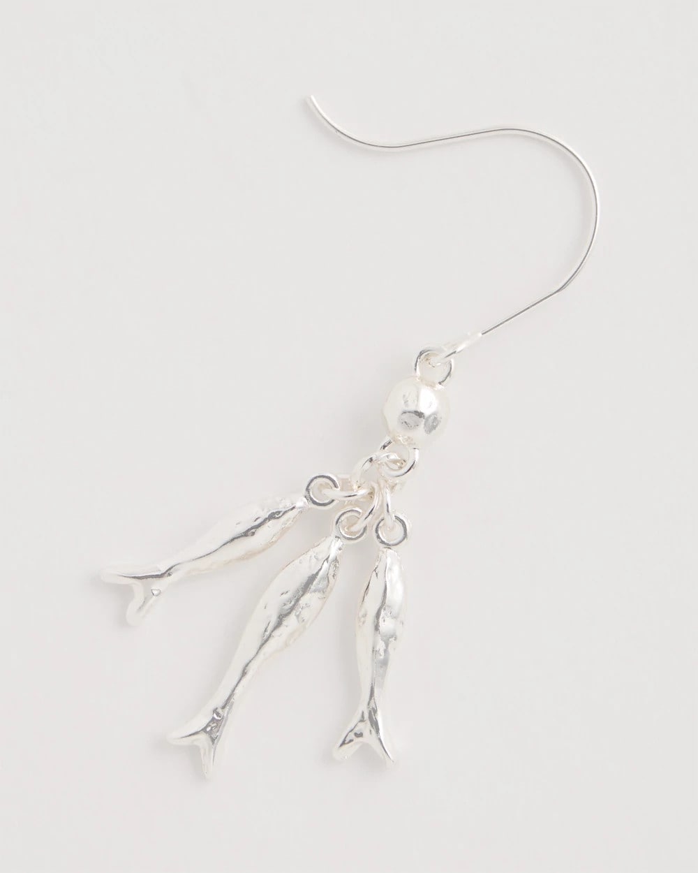 Silvertone Fish Cluster Earrings