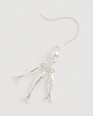 Silvertone Fish Cluster Earrings click to view larger image.