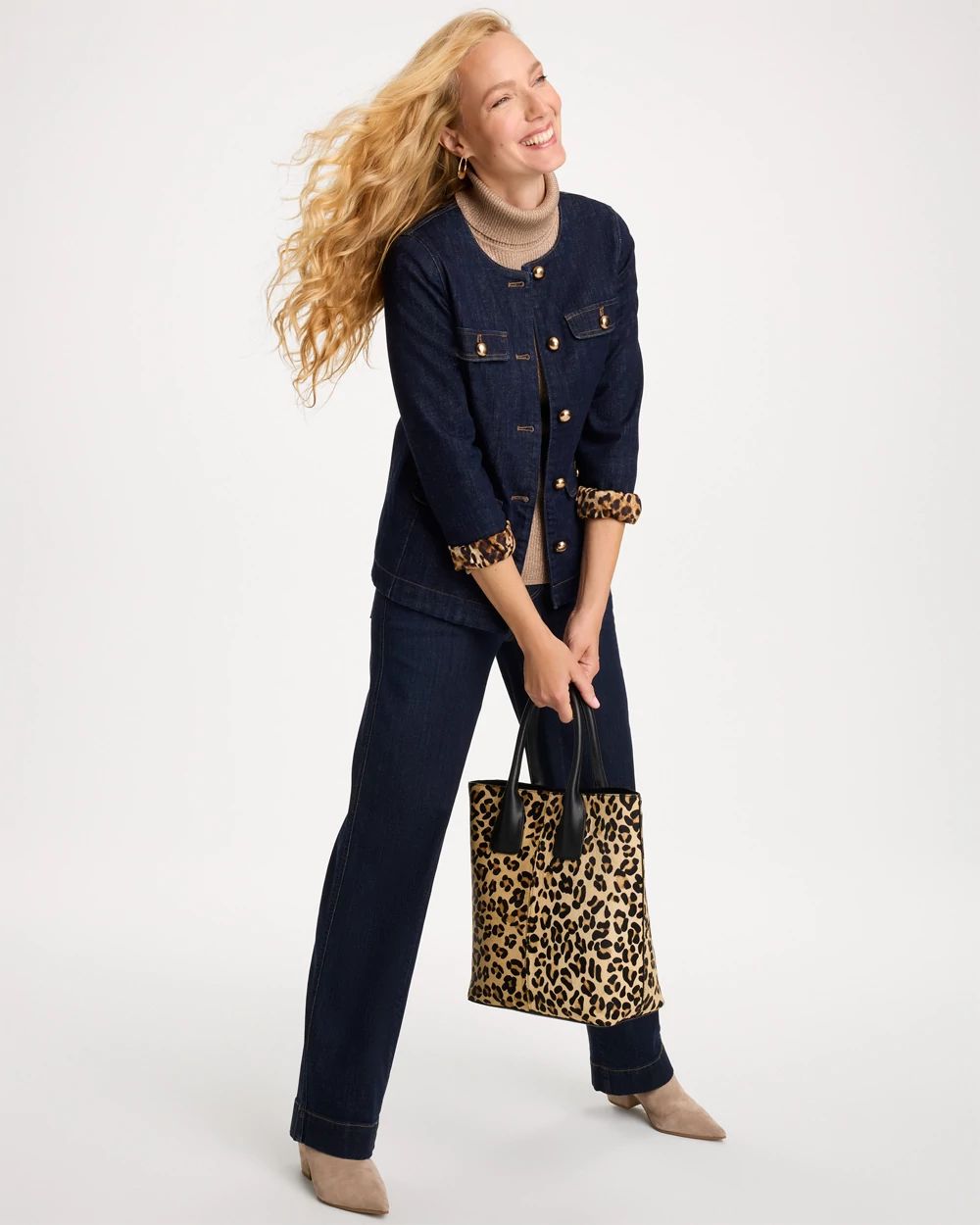 Denim Long Sleeve Shacket click to view larger image.