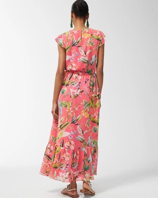 Chiffon Floral Print Maxi Dress