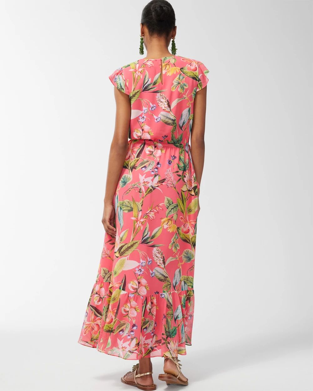 Chiffon Floral Print Maxi Dress
