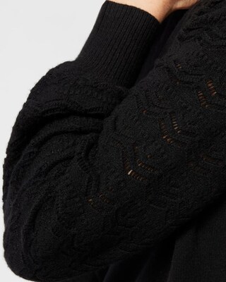 Crochet Sleeve Pullover Sweater