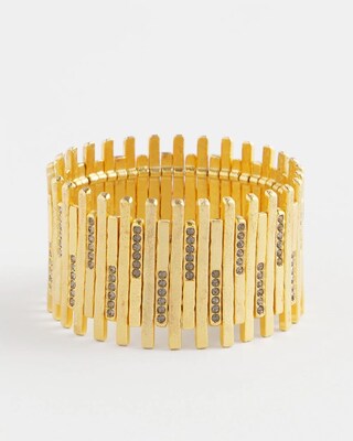 Brushed Gold Tone Stretch Bracelet click to view larger image.