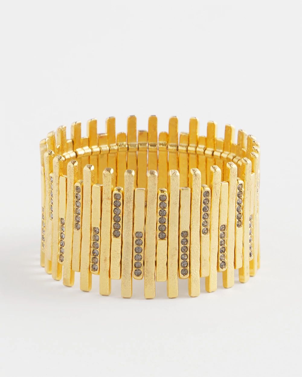 Brushed Gold Tone Stretch Bracelet click to view larger image.