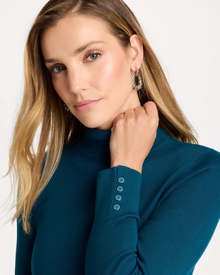 Ella Button Cuff Turtleneck Sweater click to view larger image.