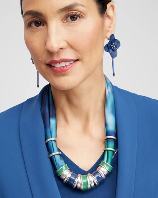 Adjustable Satin Scarf Necklace