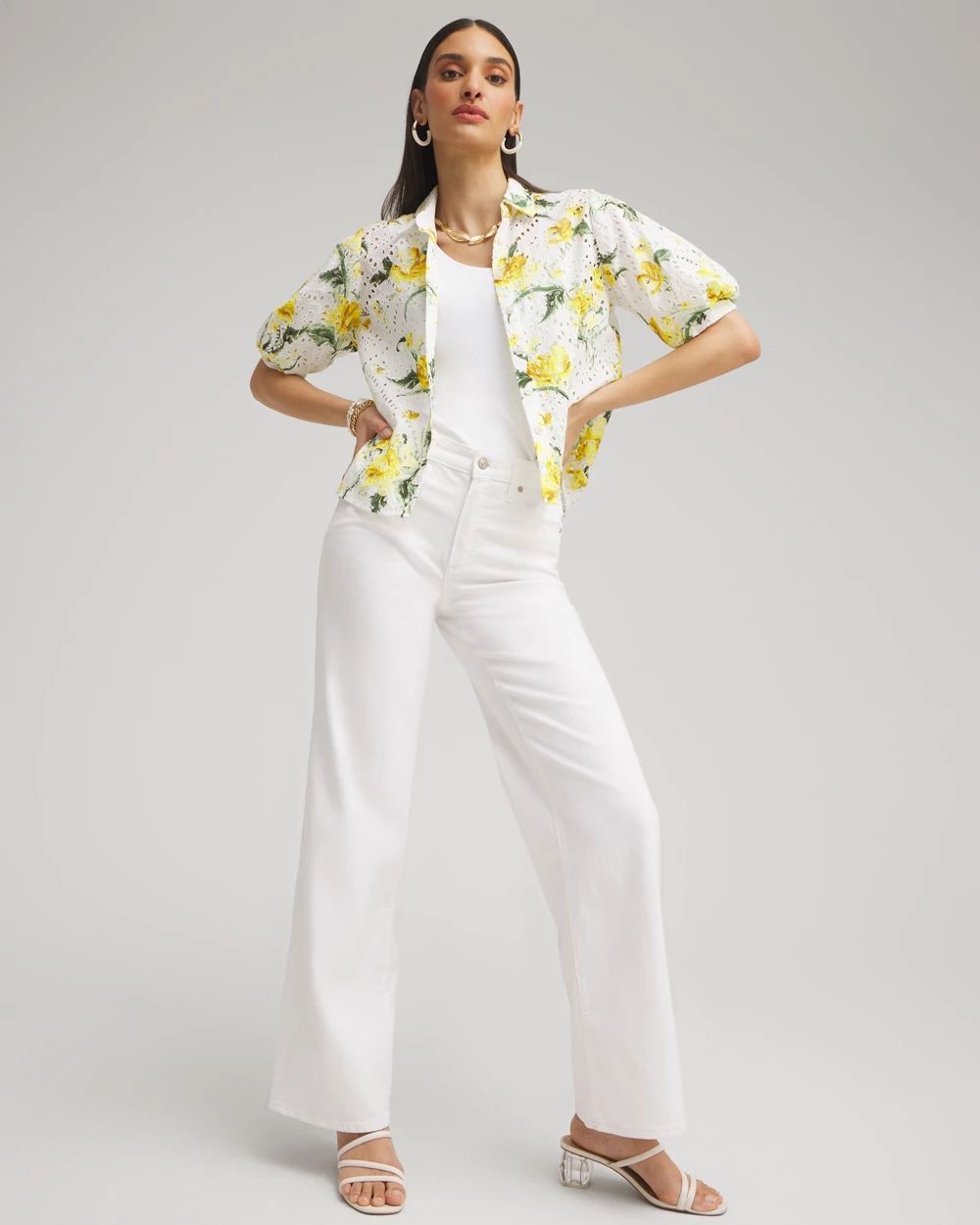 Floral Eyelet Shirt