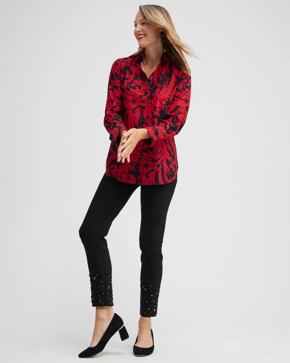 No Iron Stretch Paisley Shirt