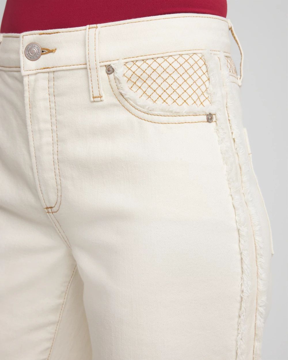 Girlfriend High-Rise Frayed Jeans