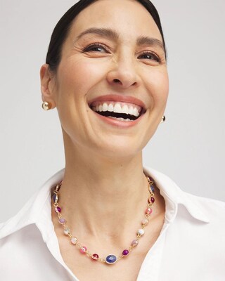 Multi-color Bead Single Strand Necklace