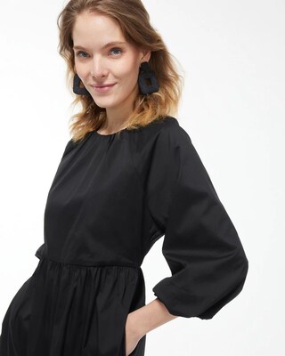 Poplin Balloon Sleeve Dress