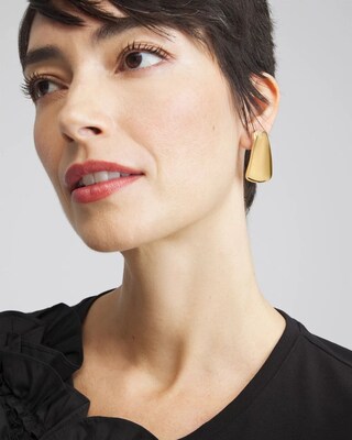 Curved Gold Tone Earrings
